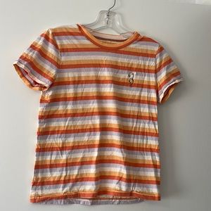 Madewell striped tshirt with daisy on front left pocket